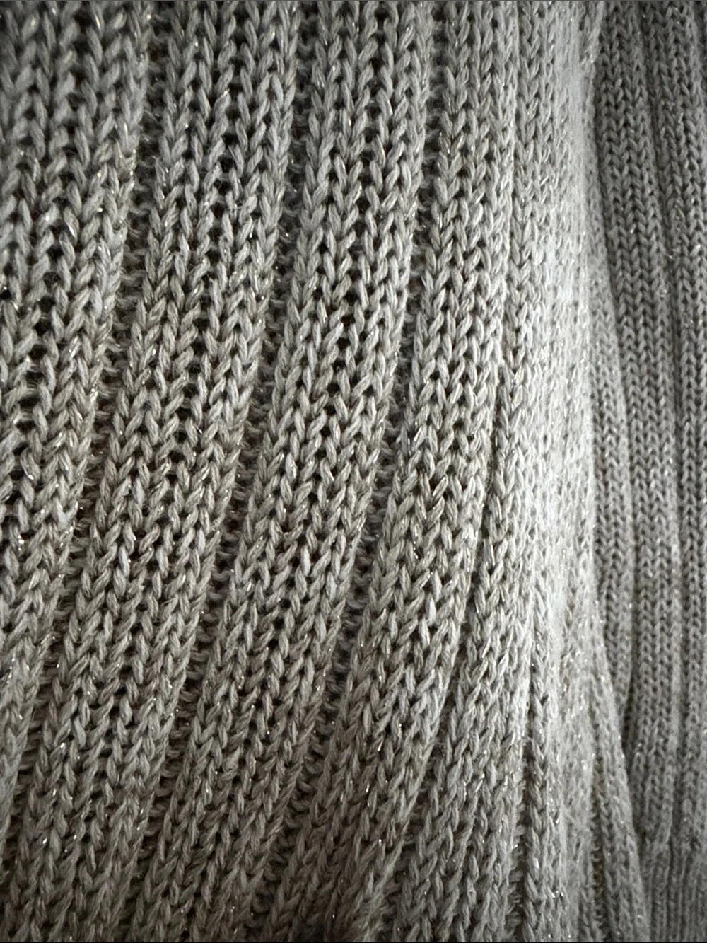 Soft Surroundings Ribbed Button-Front Long Cardigan in Taupe Heather . Sz M
